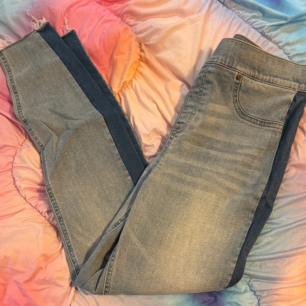 Spanx Women's Light Blue Side-Stripe Jeggings